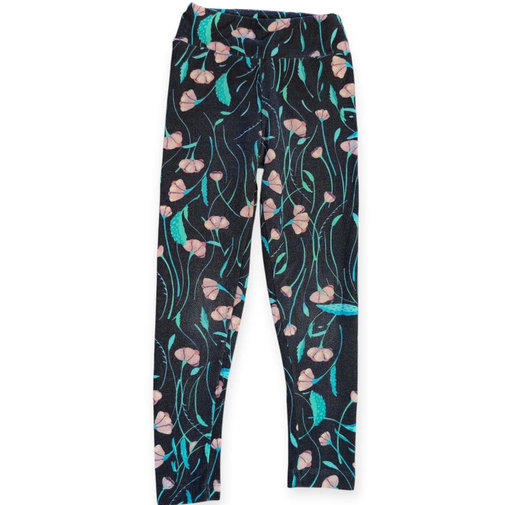 🍁2/$7🍁LULAROE Blue And Purple Floral Stretchy Leggings